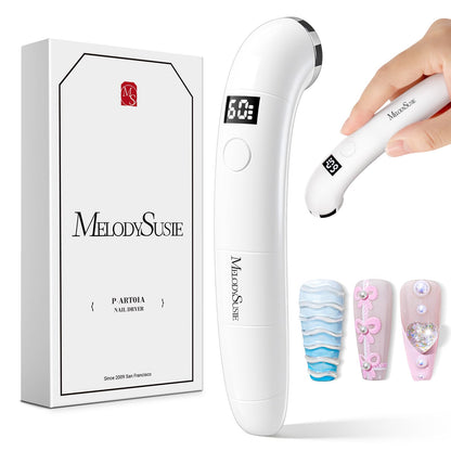 MelodySusie Ergonomic Cordless UV Nail Lamp – P-Art01A Mini LED Light with LCD & 2 Timers