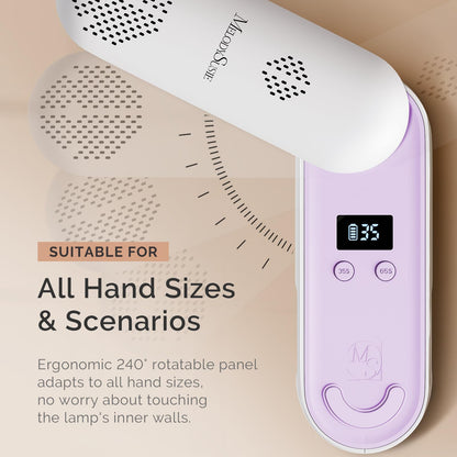 MelodySusie P-PLUS20F: Compact Cordless UV Nail Lamp with Rotatable Panel - Rechargeable Pink