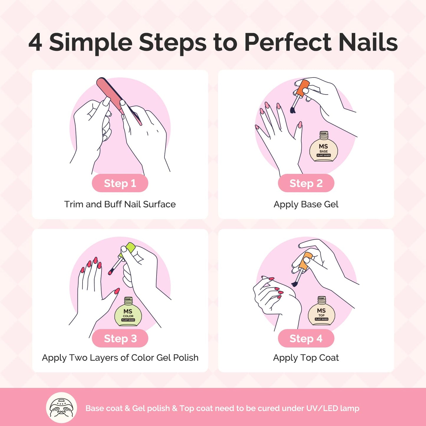 MelodySusie Nude Gel Nail Polish Set with Mini UV Light – 10 Colors + Top/Base Coats