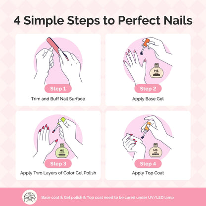 MelodySusie Nude Gel Nail Polish Set with Mini UV Light – 10 Colors + Top/Base Coats