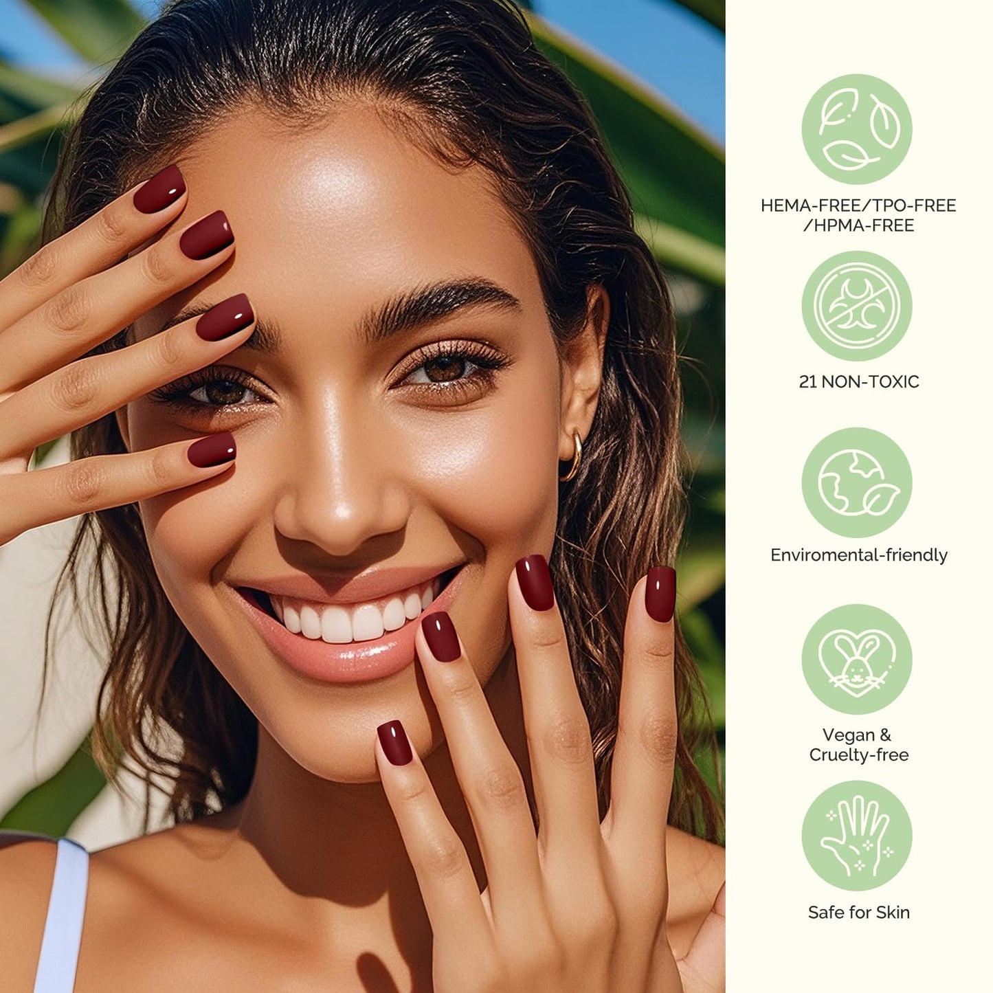 MelodySusie Plant Based Gel Nail Polish Set – 8Pcs, HEMA Free, Soak Off UV/LED, Autumn & Winter Dark Colors, 10ml