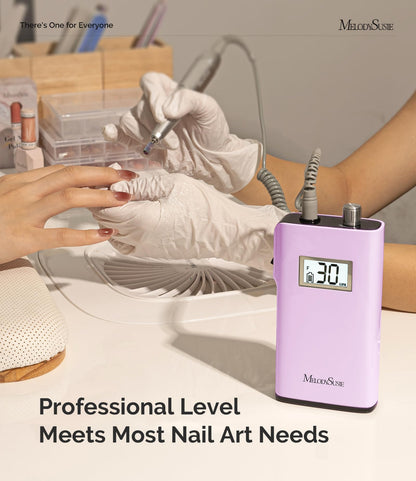 MelodySusie SC320H Clip-On Nail Drill – 0-30000RPM, LCD Display, Rechargeable & Cordless for Home, Training & Gel Removal