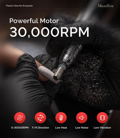 MelodySusie SC320I Nail Drill – 30000RPM Desktop E-File with Foot Pedal