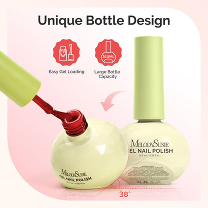 MelodySusie Nude Gel Nail Polish Set with Mini UV Light – 10 Colors + Top/Base Coats