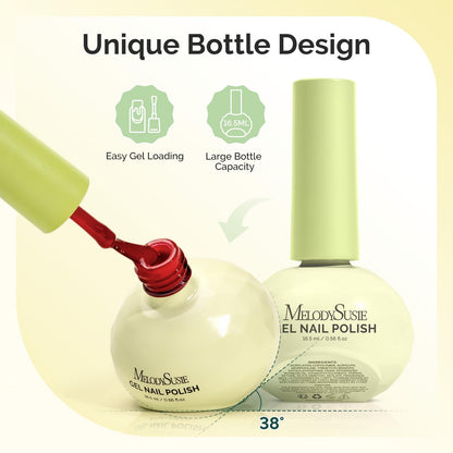 MelodySusie Highly Pigmented Gel Nail Polish – 0.56 Fl Oz, Plant-Based, 3-Free, Tilt Bottle, Long-Lasting Shine