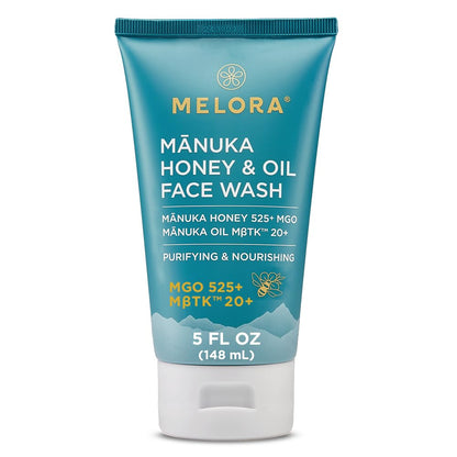 MELORA Manuka Honey Face Wash | Hydrating Daily Cleanser with Manuka Honey & Oil