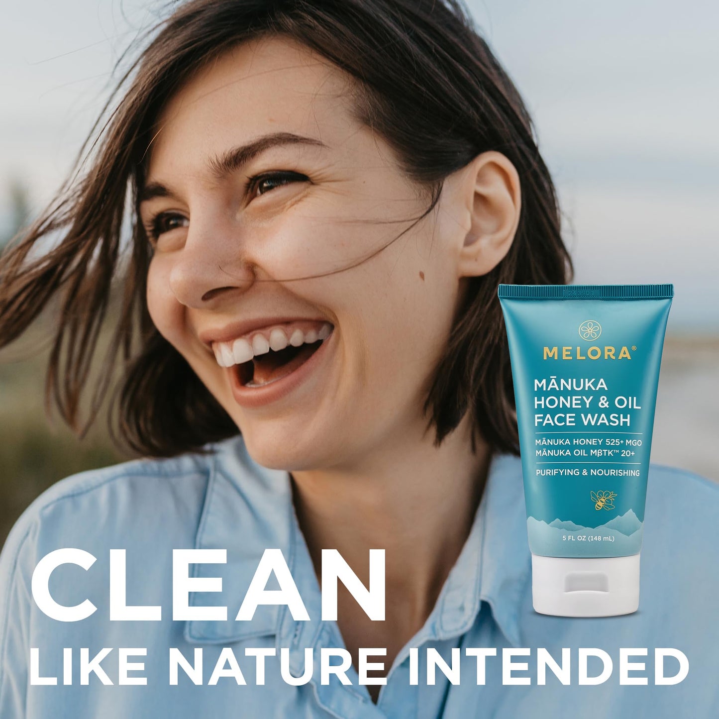 MELORA Manuka Honey Face Wash | Hydrating Daily Cleanser with Manuka Honey & Oil