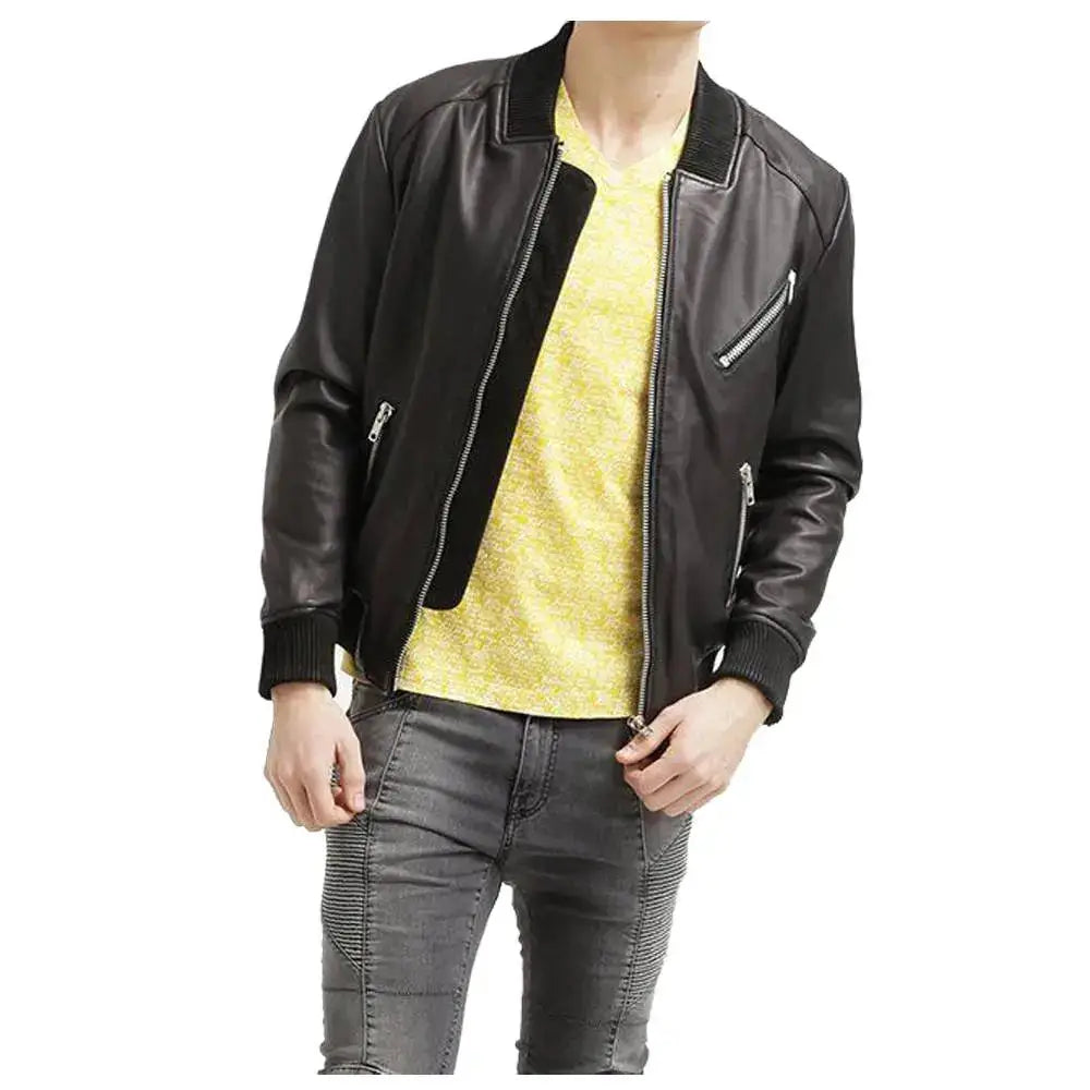 Men’s Premium Native American Leather Bomber Jacket