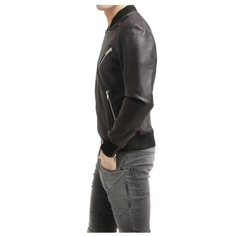 Men’s Premium Native American Leather Bomber Jacket