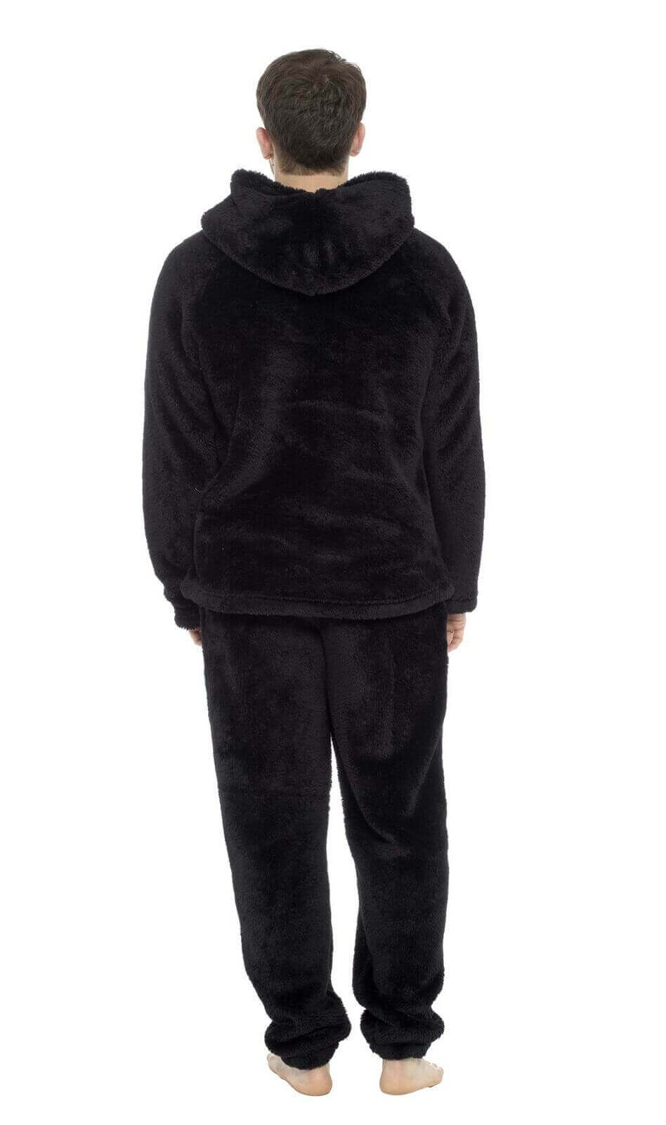 Men's Ultra-Soft Fleece Hooded Thermal Pyjama Set with Elastic Waist Cozy Loungewear Perfect for Winter and Indoor Relaxation by Daisy Dreamer