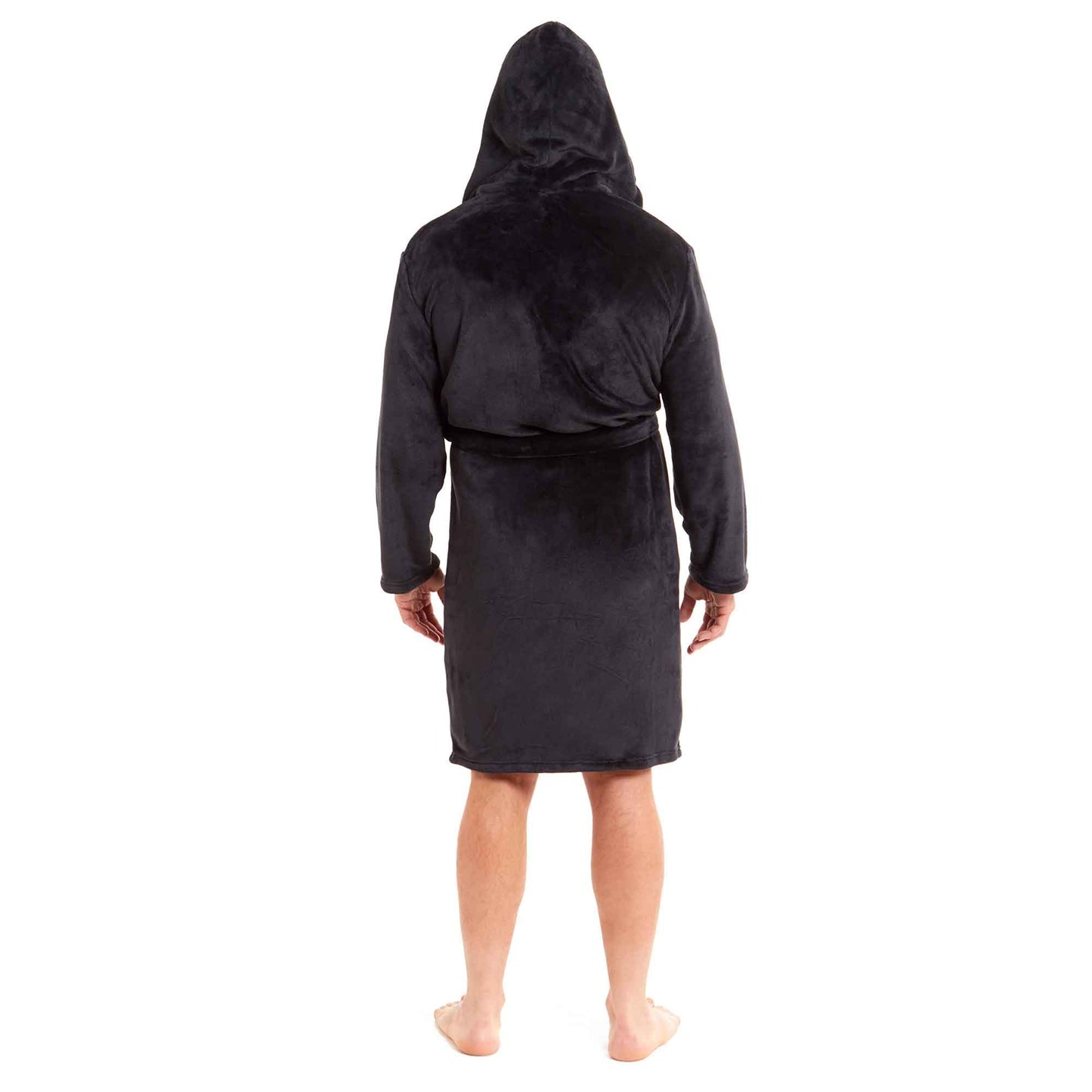 Men's Ultra-Soft Hooded Flannel Fleece Bathrobe Warm Plush Dressing Gown for Home Spa Gym Hotel by Daisy Dreamer