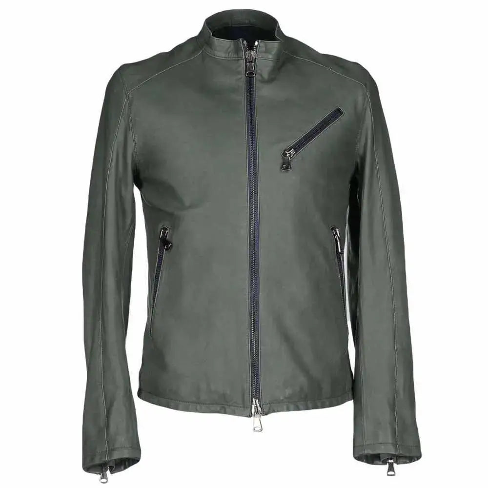 Men’s Leather Slim Fit Motorcycle Jacket