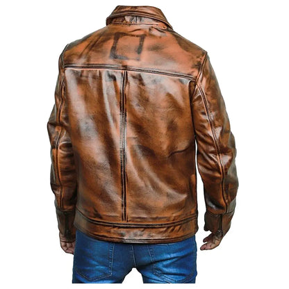 Men’s Waxed Leather Fashion Jacket