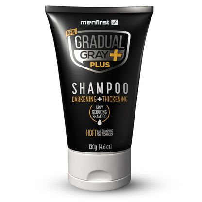 MENFIRST Gradual Gray Plus Shampoo – Darkening, Thickening, 3-Minute Gray Coverage, Dye-Free, 4.6 oz