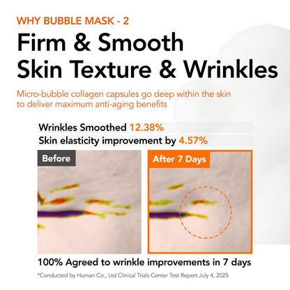 MENOKIN 30 Seconds Quick Bubble Mask – Collagen & Niacinamide for Elasticity & Glow
