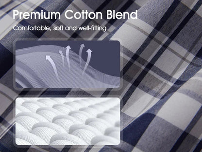 Men’s 10pcs Cotton Boxer Shorts – Plaid & Striped Underwear