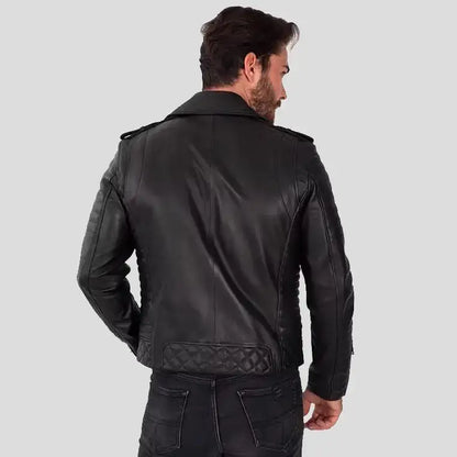Men’s Black Leather Biker Jacket