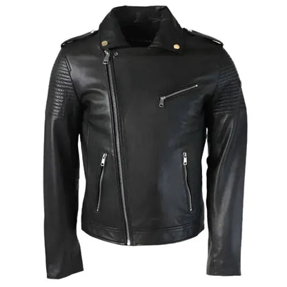Men’s Black Quilted Leather Perfecto Jacket