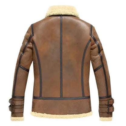 Men’s Brown Double Face Sheepskin Air Force Flight Coat