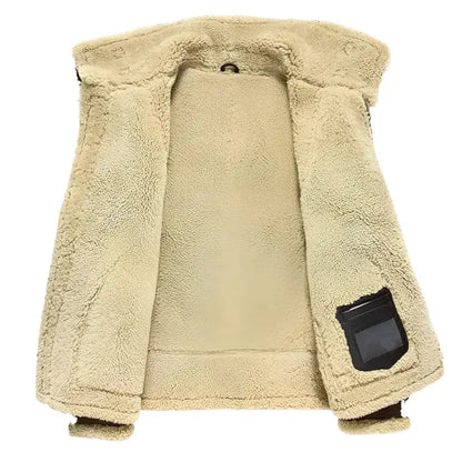 Men’s Brown Double Face Sheepskin Air Force Flight Coat