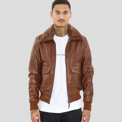 Men’s Brown Premium Buffalo Leather Motorcycle Jacket