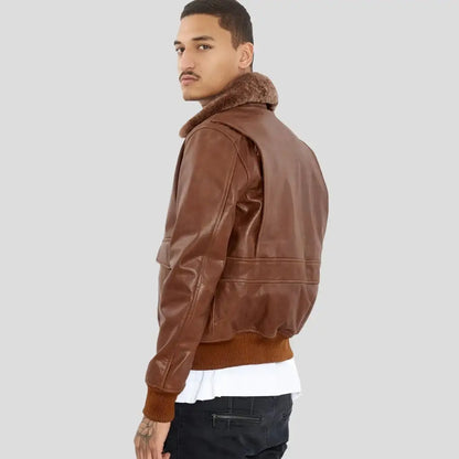 Men’s Brown Premium Buffalo Leather Motorcycle Jacket