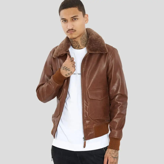 Men’s Brown Premium Buffalo Leather Motorcycle Jacket
