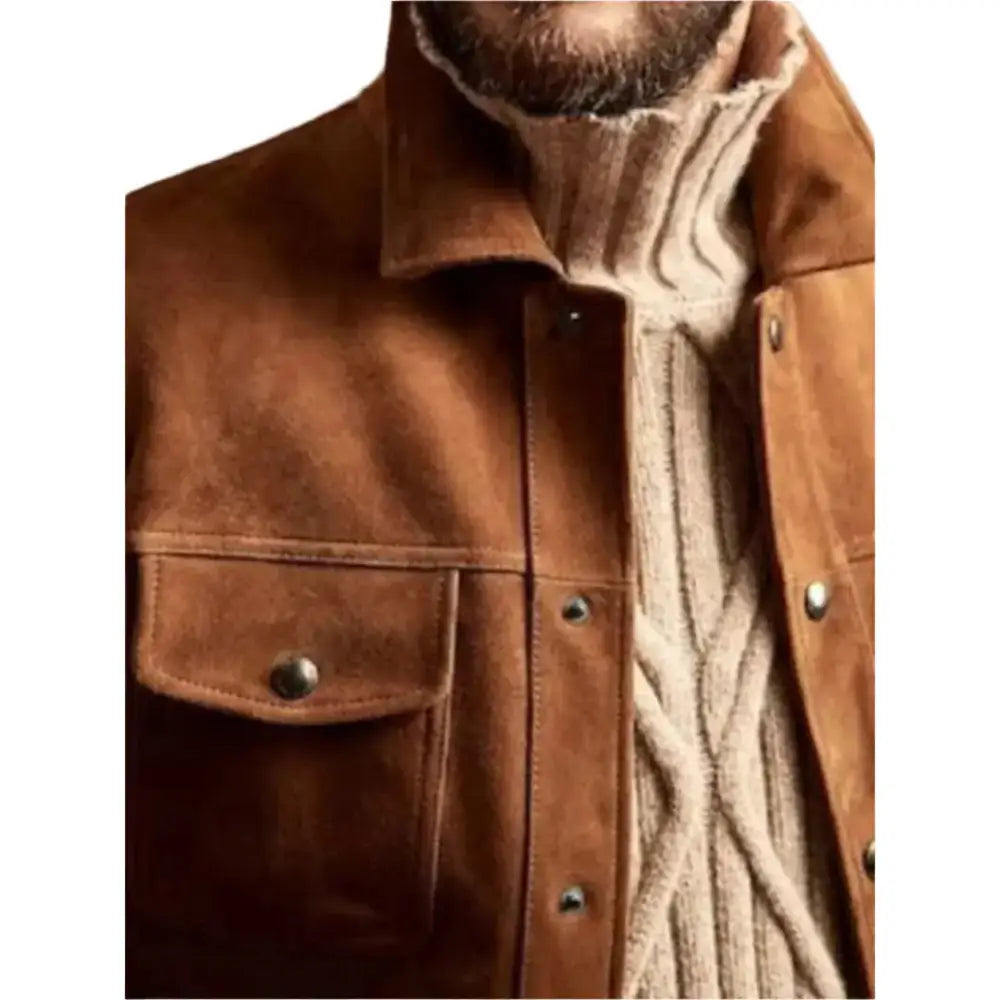 Men’s Brown Suede Trucker Jacket