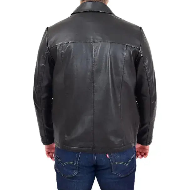 Men’s Classic Relaxed Fit Leather Box Jacket