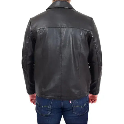 Men’s Classic Relaxed Fit Leather Box Jacket