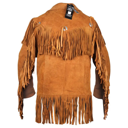 Men’s Suede Western Fringe Cowboy Jacket