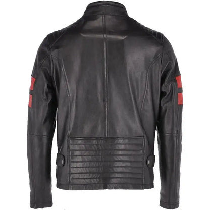 Men’s Black Leather Biker Jacket