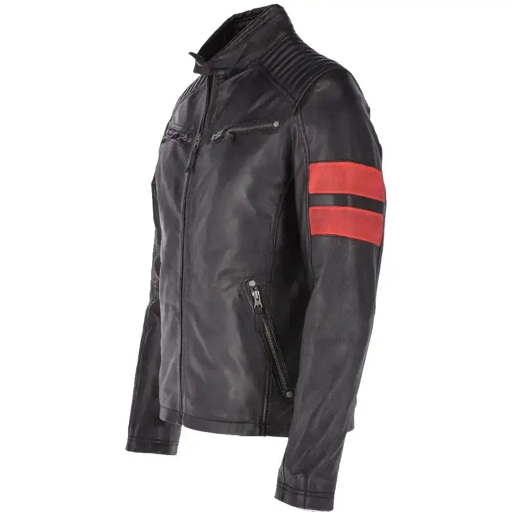 Men’s Black Leather Biker Jacket