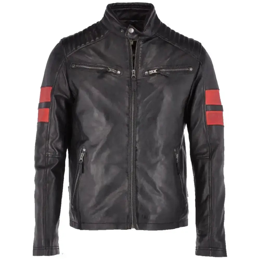 Men’s Black Leather Biker Jacket