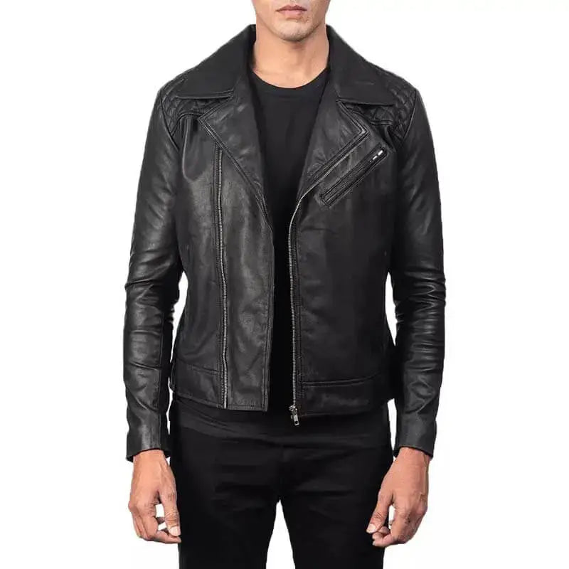 Men’s Black Leather Biker Jacket