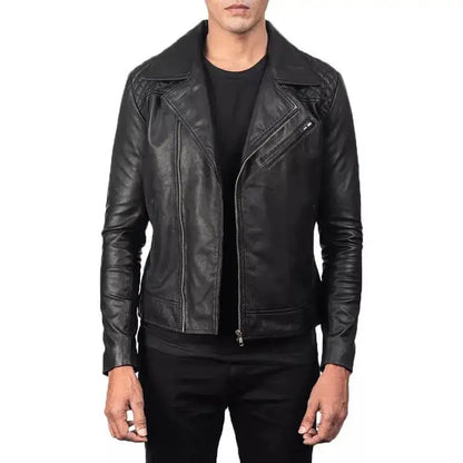 Men’s Black Leather Biker Jacket