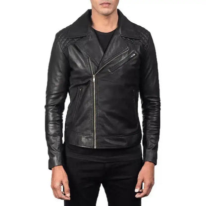Men’s Black Leather Biker Jacket