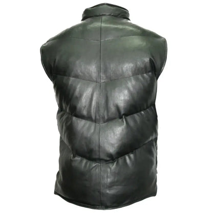 Men’s Black Leather Gilet Waistcoat Leather Vest