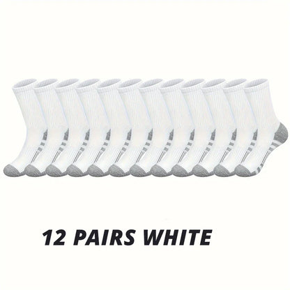 Men’s Gym & Outdoor Socks – 6 or 12 Pairs Soft Grip Crew