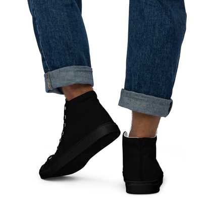 iSAW Mens Black High-Top Canvas Shoes