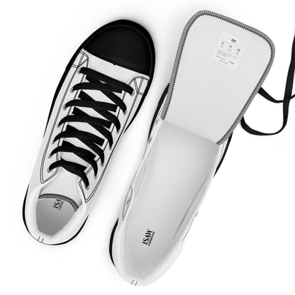 iSAW Mens White High-Top Canvas Shoes