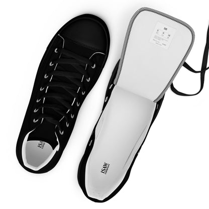 iSAW Mens Black High-Top Canvas Shoes