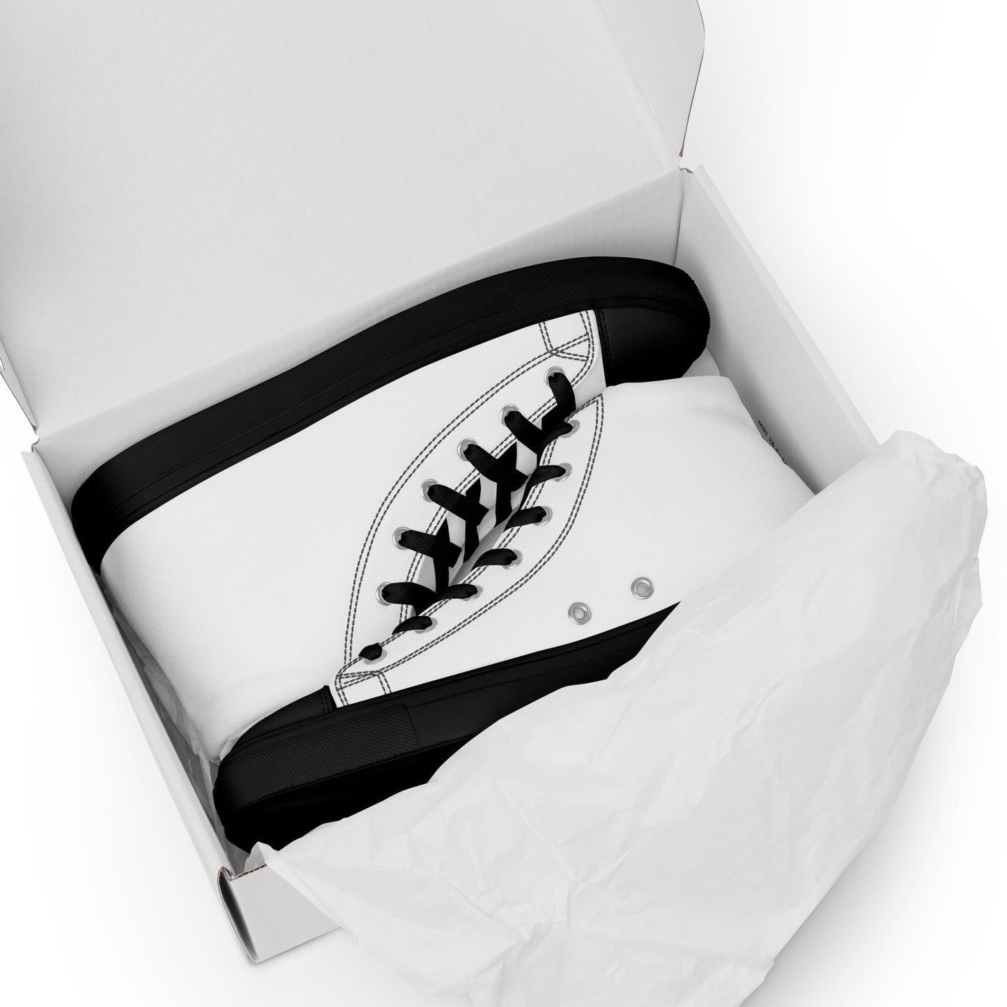 iSAW Mens White High-Top Canvas Shoes