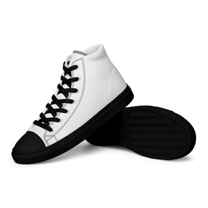 iSAW Mens White High-Top Canvas Shoes
