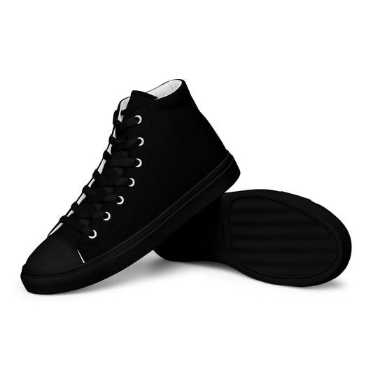 iSAW Mens Black High-Top Canvas Shoes