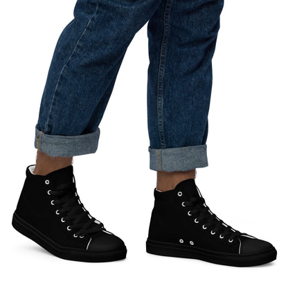 iSAW Mens Black High-Top Canvas Shoes