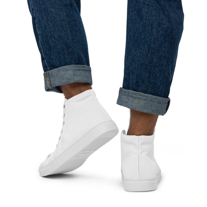 iSAW Mens White High-Top Canvas Shoes