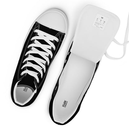 iSAW Mens Black High-Top Canvas Shoes