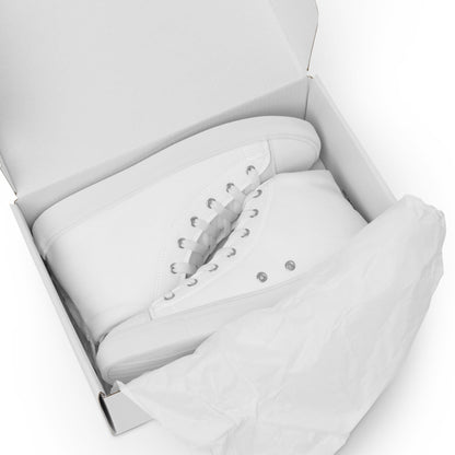 iSAW Mens White High-Top Canvas Shoes