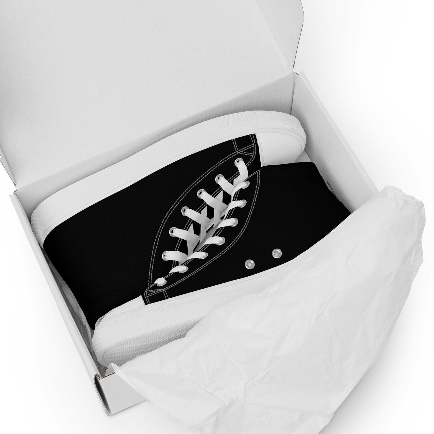 iSAW Mens Black High-Top Canvas Shoes